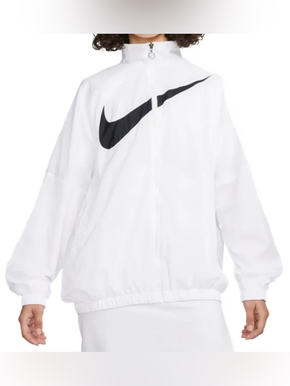 Nike Sportswear Essential Women's Woven Jacket DX5864-100 White Black Size M